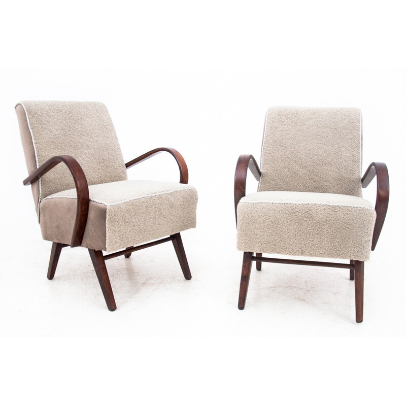 Pair of vintage Art Deco armchairs, Czech Republic 1930s