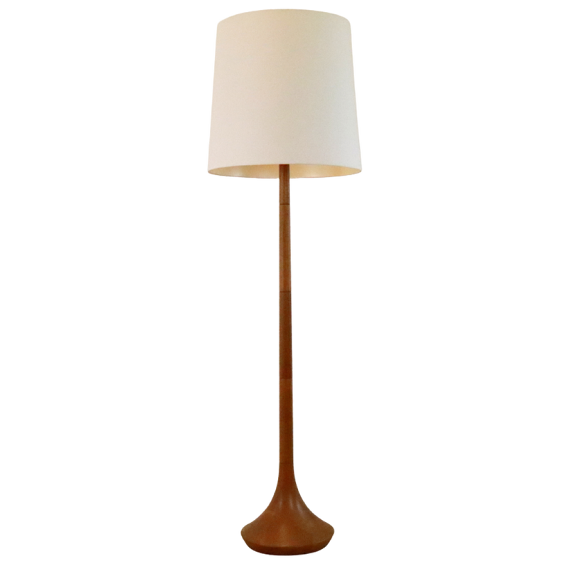 Vintage Deense teakhouten vloerlamp