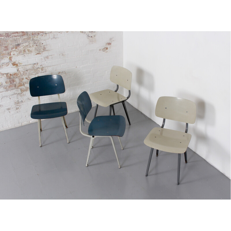 Set of 4 Revolt Chairs by Friso Kramer for Ahrend De Cirkel - 1950s