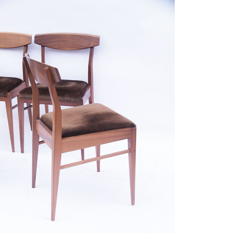 Set van 4 Scandinavische vintage teakhouten stoelen