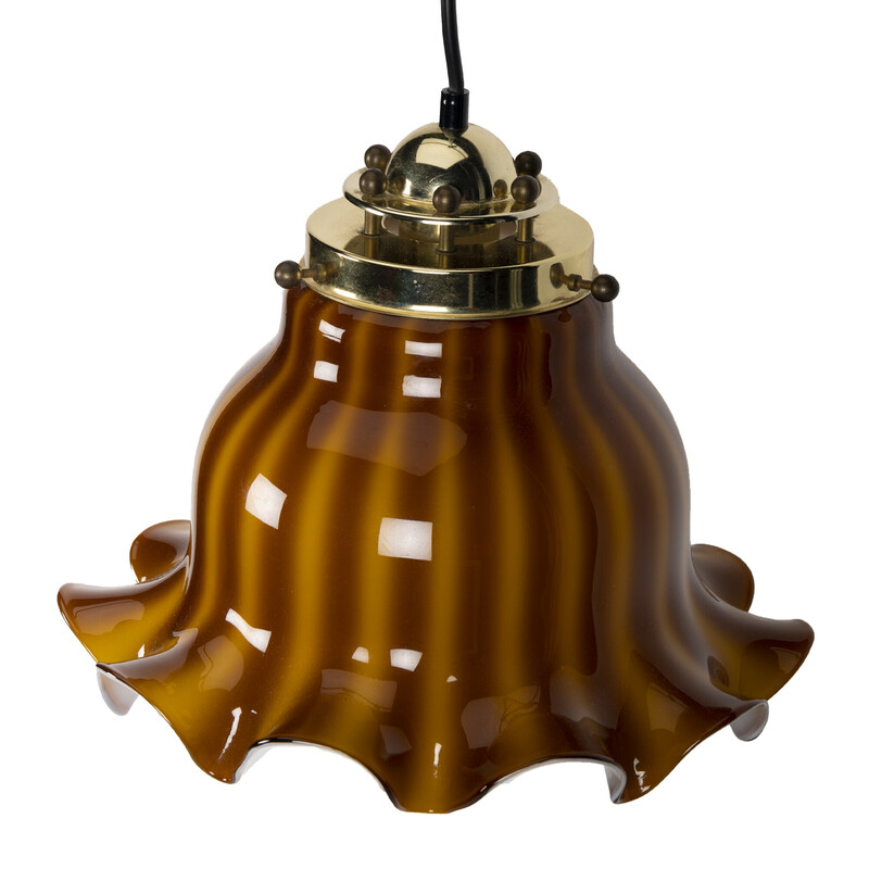 Vintage 2-tone brown pendant lamp by Peil and Putzler