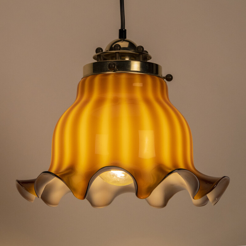 Vintage 2-tone brown pendant lamp by Peil and Putzler