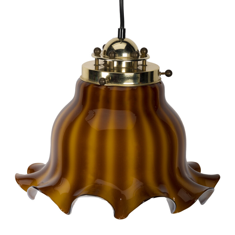 Lámpara de suspensión vintage en 2 tonos de marrón de Peil y Putzler