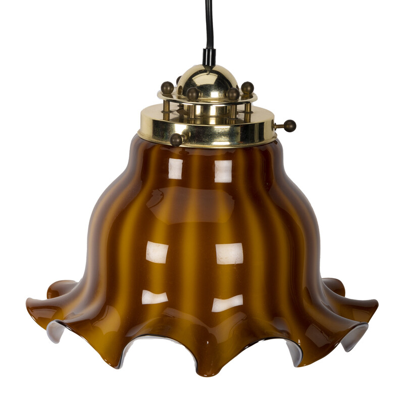 Vintage 2-tone brown pendant lamp by Peil and Putzler