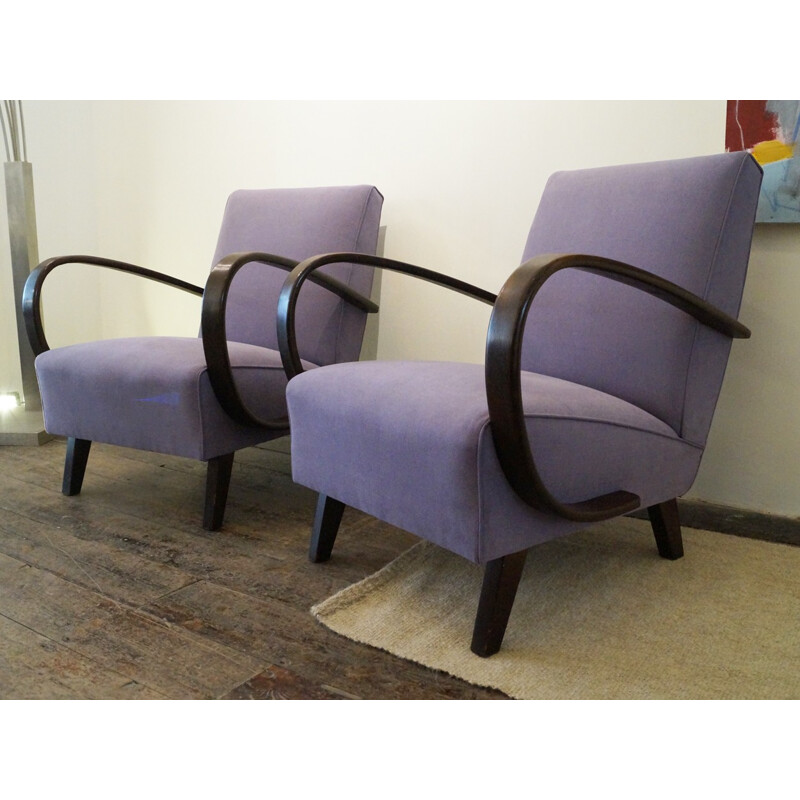 Paire de fauteuils vintage de Jindrich Halabala - 1950