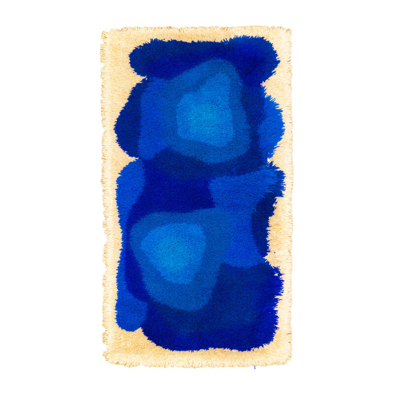 Blauer Desso-Teppich "amoebe", Vintage