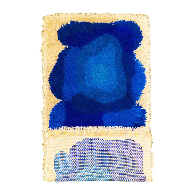 Blauer Desso-Teppich "amoebe", Vintage