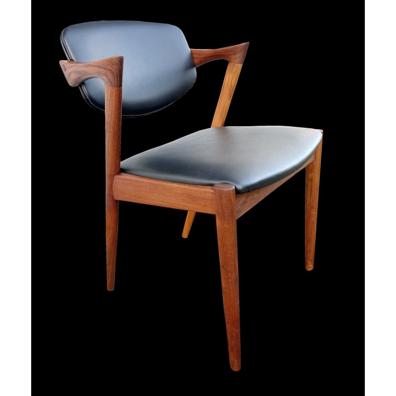 Set of 4 vintage model 42 teak armchairs by Kai Kristiansen for Schou Andersen