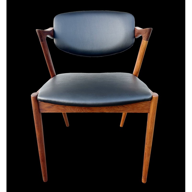 Set van 4 vintage model 42 teakhouten fauteuils van Kai Kristiansen voor Schou Andersen