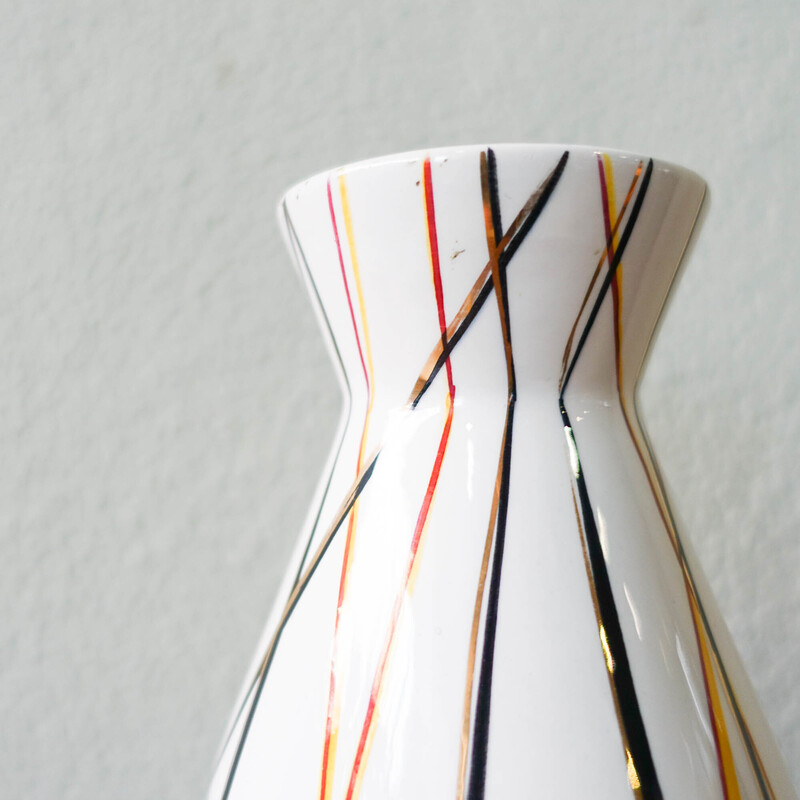 Vintage modernist flower vase in ceramic by Vitrin, Portugal 1950s
