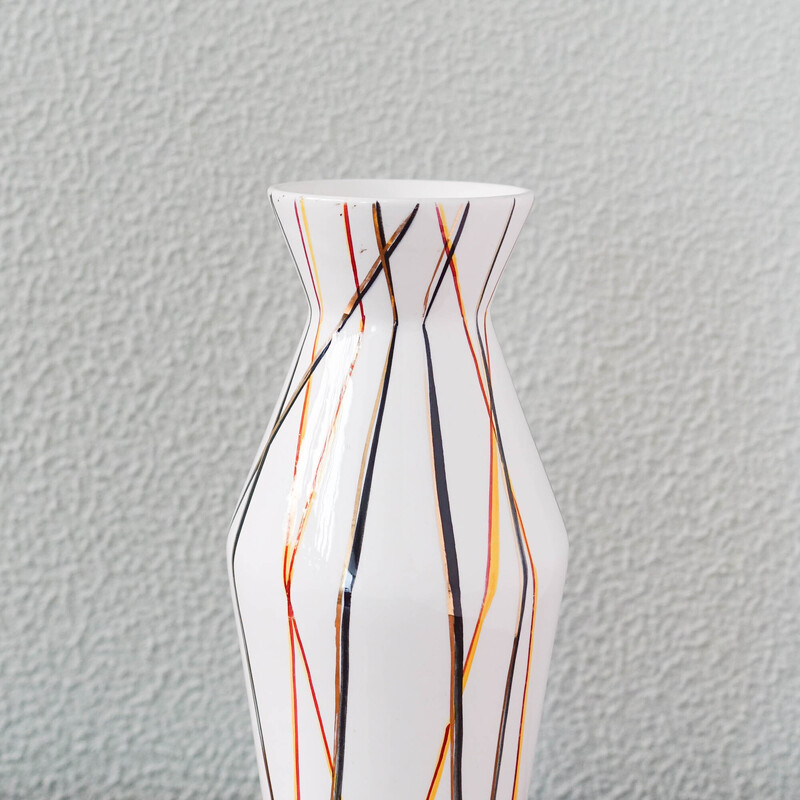 Vase à fleurs moderniste vintage en céramique par Vitrin, Portugal 1950