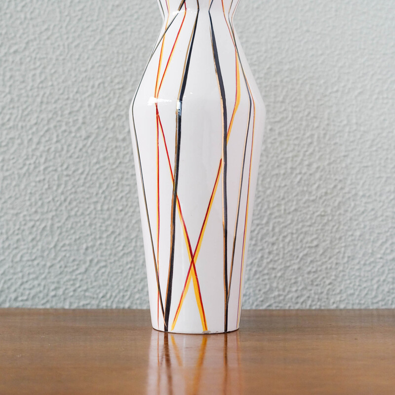 Vintage modernist flower vase in ceramic by Vitrin, Portugal 1950s