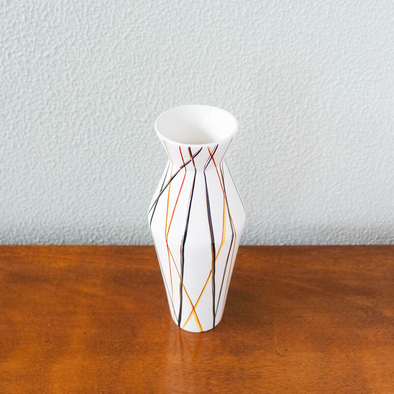 Vintage modernist flower vase in ceramic by Vitrin, Portugal 1950s