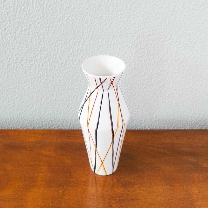 Vintage vaso de flores modernista em cerâmica da Vitrin, Portugal 1950s