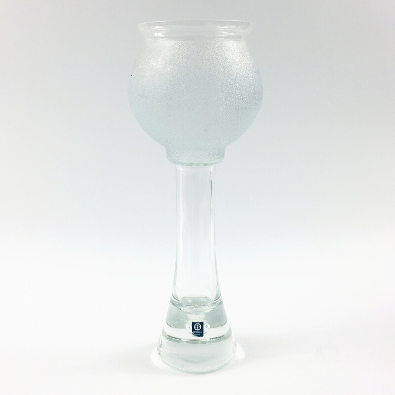 Vaso de vidro minimalista escandinavo da Bergdala, Suécia 1970s