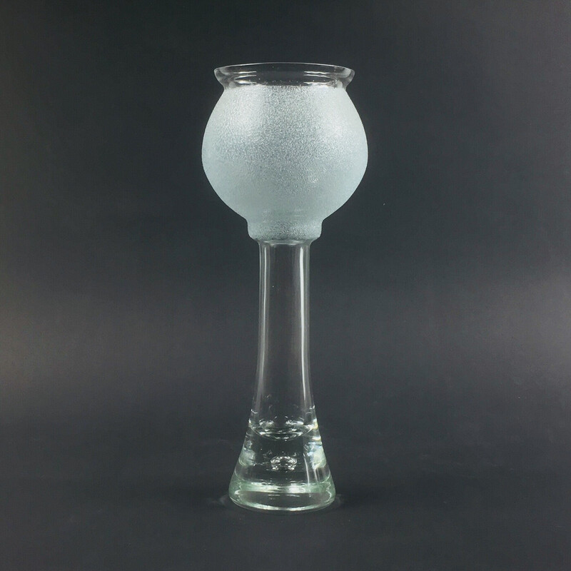 Scandinavische vintage minimalistische glazen vaas van Bergdala, Zweden 1970