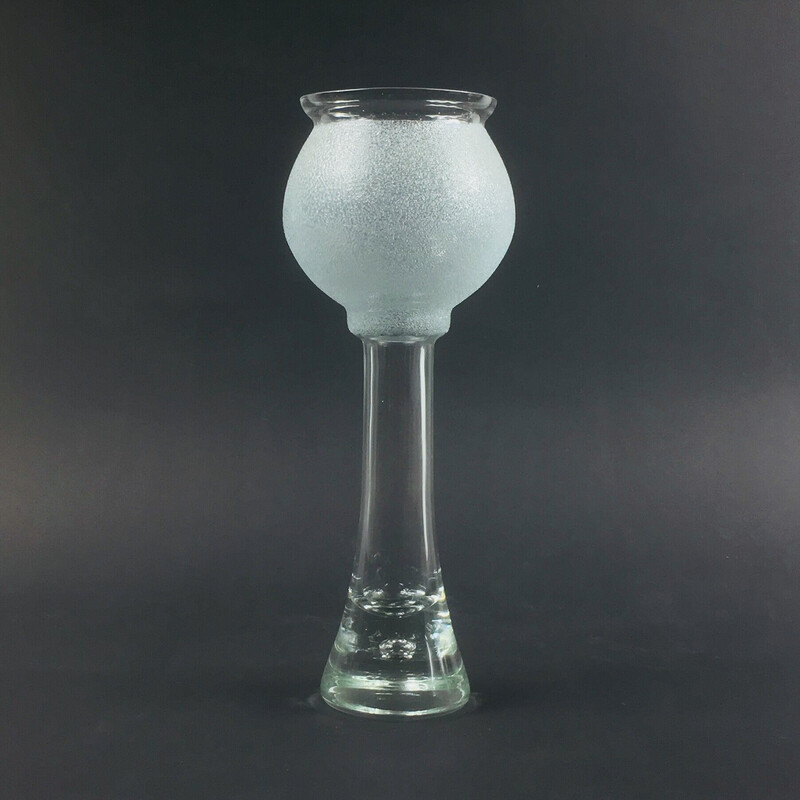 Vaso de vidro minimalista escandinavo da Bergdala, Suécia 1970s