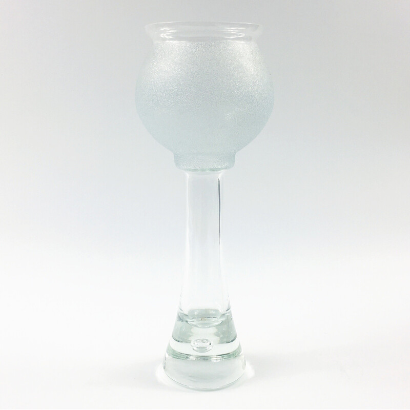 Scandinavian vintage minimalist glass vase by Bergdala, Sweden 1970s