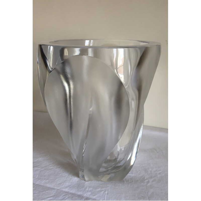 Vaso de cristal vintage de Lalique, 1960