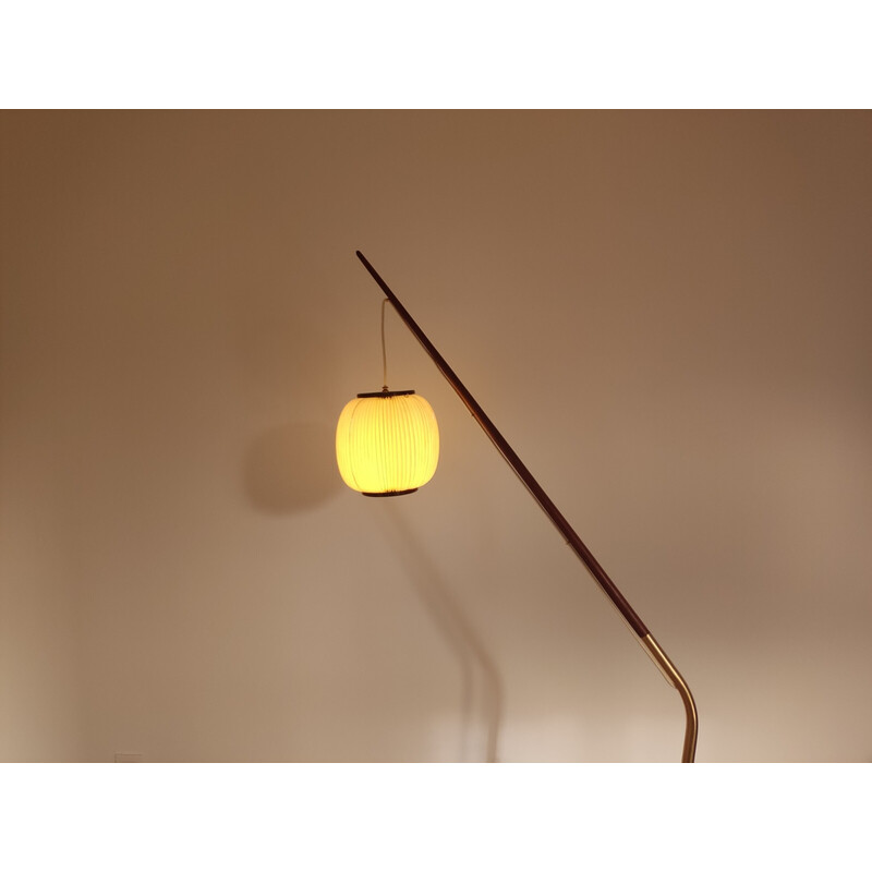 Vintage fishing rod floor lamp by Svend Aage Holm Sorensen, Denmark 1950