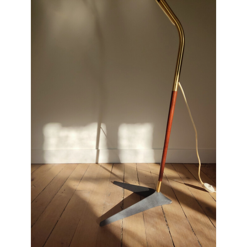 Vintage fishing rod floor lamp by Svend Aage Holm Sorensen, Denmark 1950