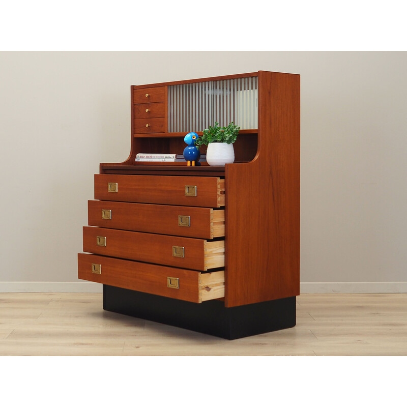 Vintage teakhouten secretaire, Denemarken 1970