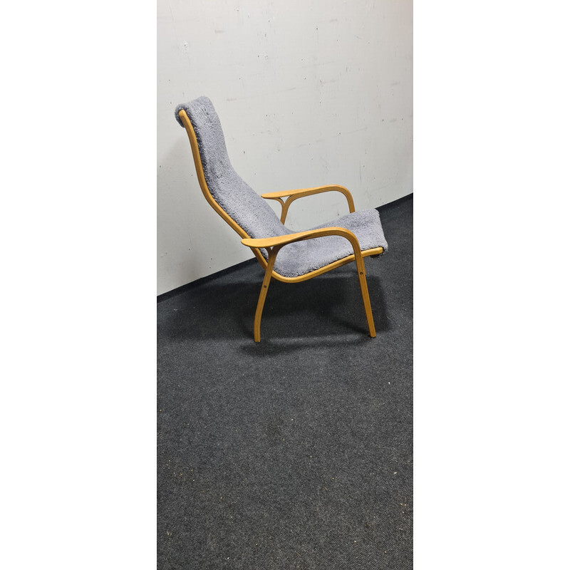 Vintage Lamino fauteuil en voetsteun door Yngve Ekström voor Zweden