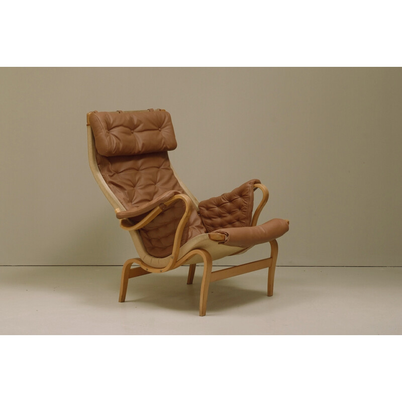 Vintage "Pernilla" fauteuil van Bruno Mathsson voor Dux, Zweden 1970