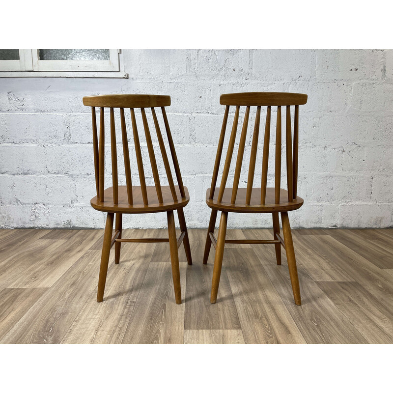 Set of 4 Scandinavian vintage oakwood chairs, 1960