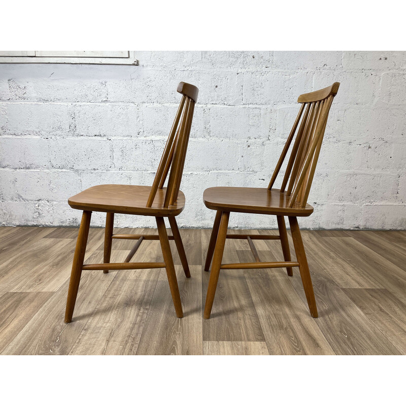 Set of 4 Scandinavian vintage oakwood chairs, 1960