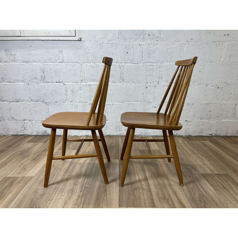 Conjunto de 4 cadeiras de carvalho escandinavo vintage, 1960