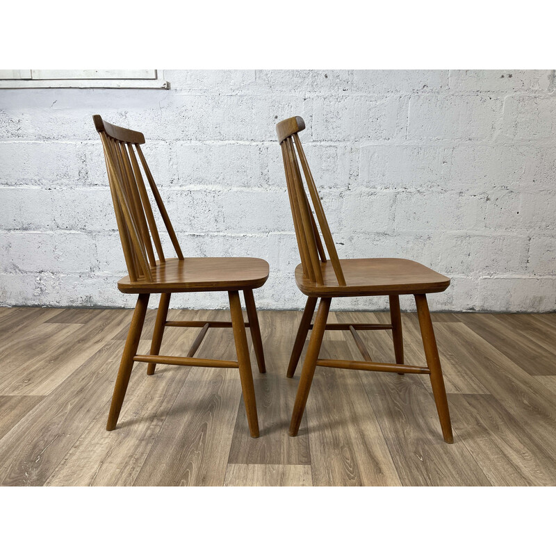 Set of 4 Scandinavian vintage oakwood chairs, 1960