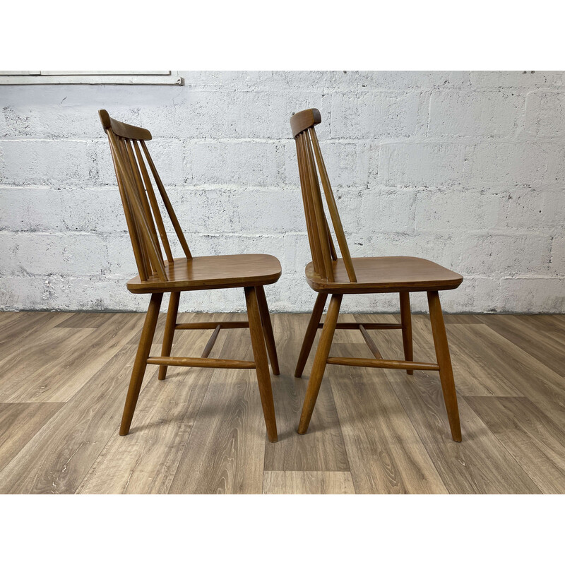 Conjunto de 4 cadeiras de carvalho escandinavo vintage, 1960