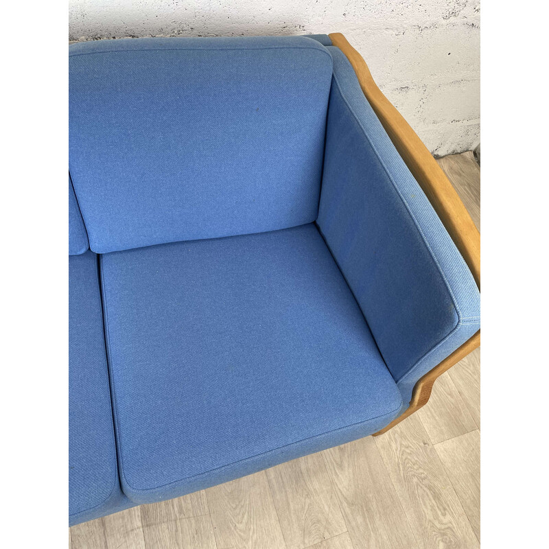 Divano scandinavo a 3 posti, blu cielo, 1990