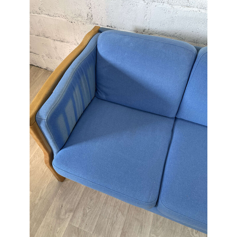 Skandinavisches Vintage-Sofa, 3-Sitzer, hellblau, 1990