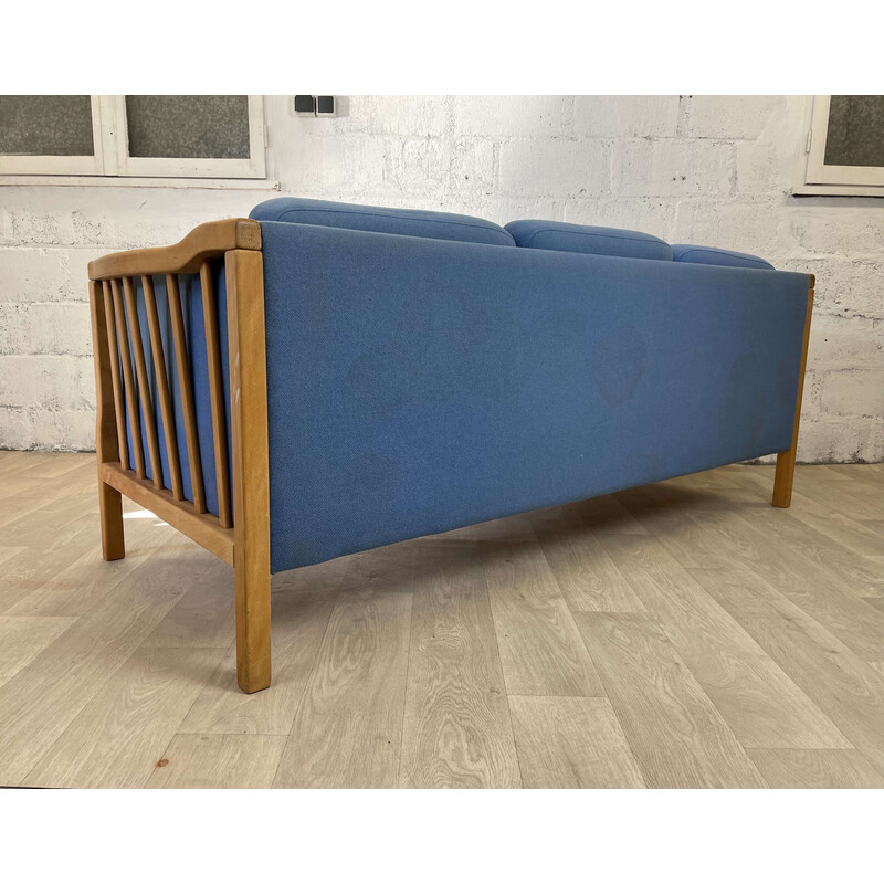 Scandinavian vintage 3 seater sky blue sofa, 1990