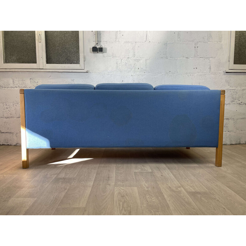 Divano scandinavo a 3 posti, blu cielo, 1990