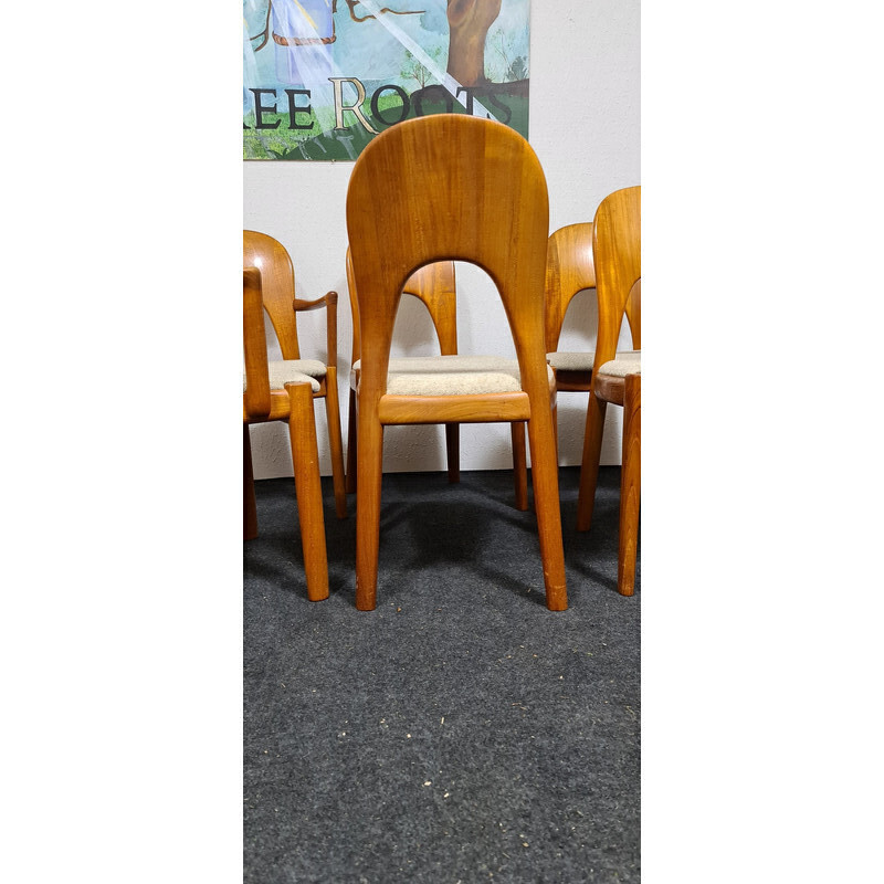 Set of 6 vintage teak dinning chairs by Niels Koefoed for Hornslet, Denmark