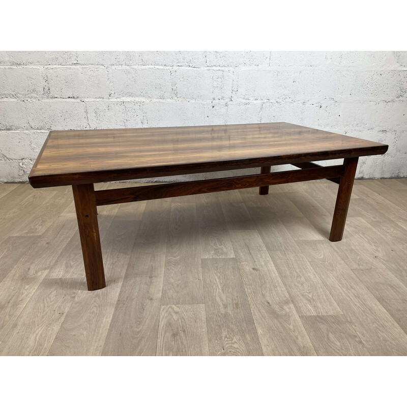 Scandinavische vintage salontafel van rozenhout, 1960