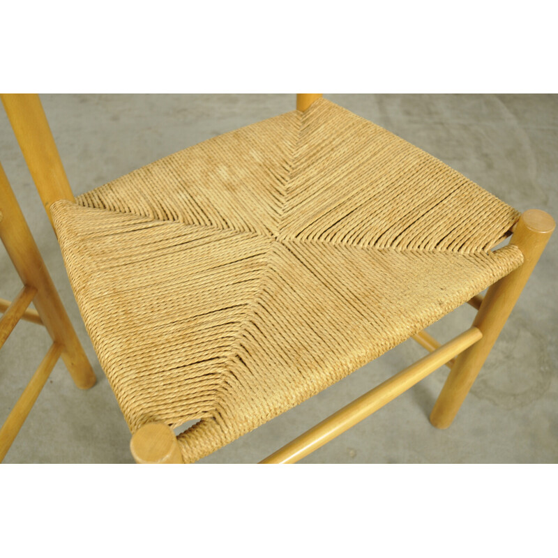 Pareja de sillas de comedor vintage de haya modelo J39 de Børge Mogensen para F.D.B. Mobler, Dinamarca Años 70