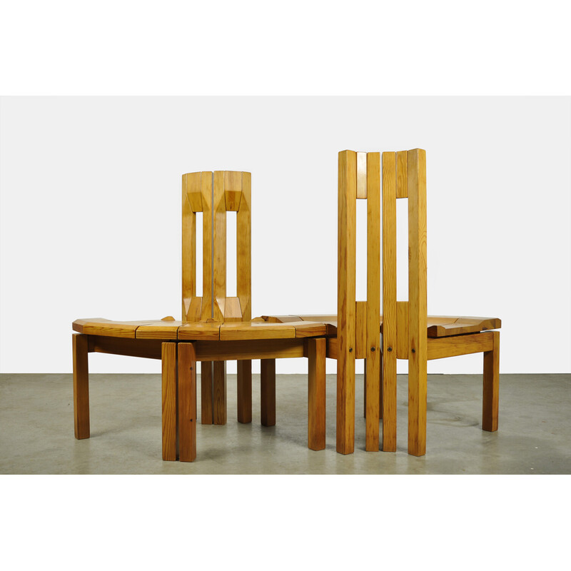 Pair of vintage pine dining chairs "Rantasipi" by Arnold Lerber for Laukaan Puu, Finland 1970s