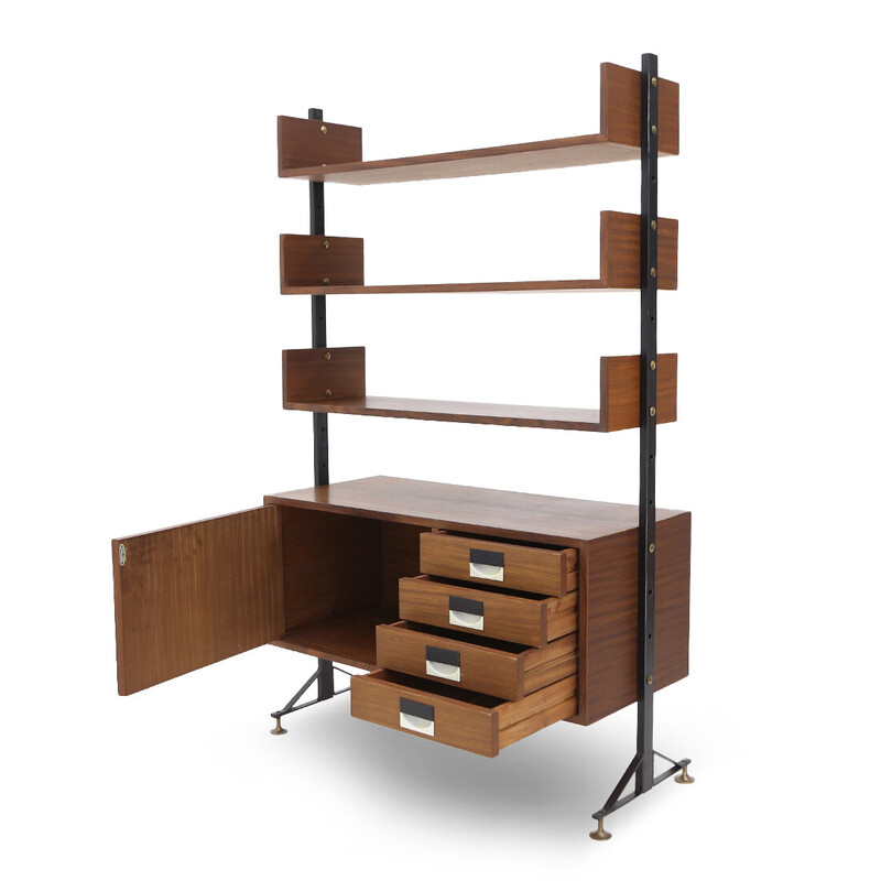 Vintage bookcase with drawers by Giuseppe Brusadelli for Gbl, 1960s