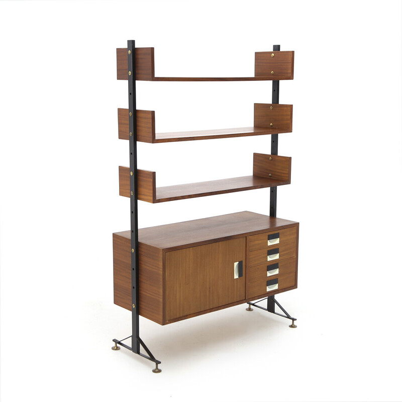 Vintage bookcase with drawers by Giuseppe Brusadelli for Gbl, 1960s