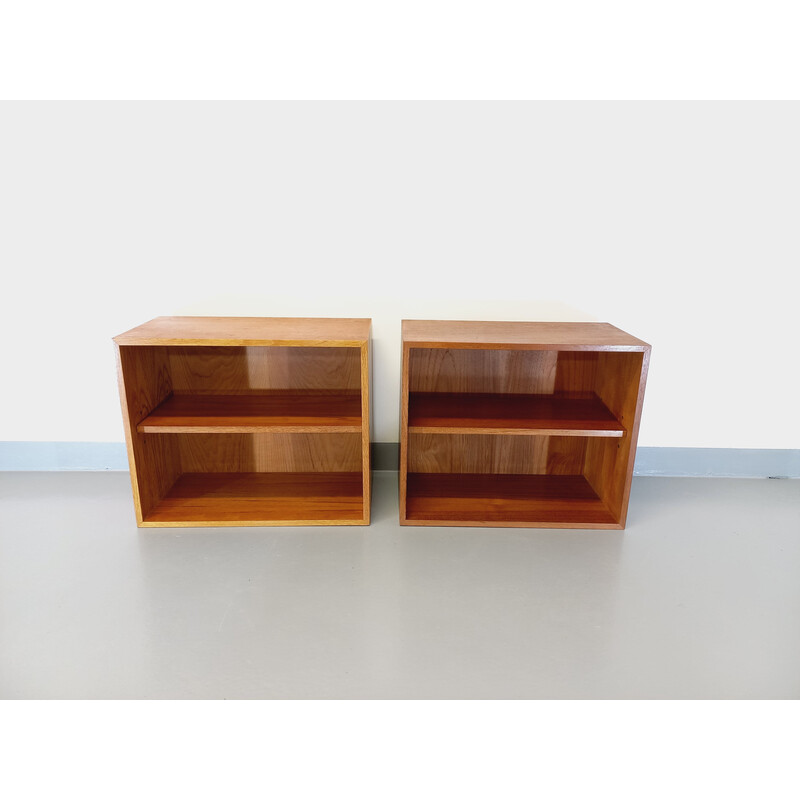 Coppia di comodini vintage in teak, 1960