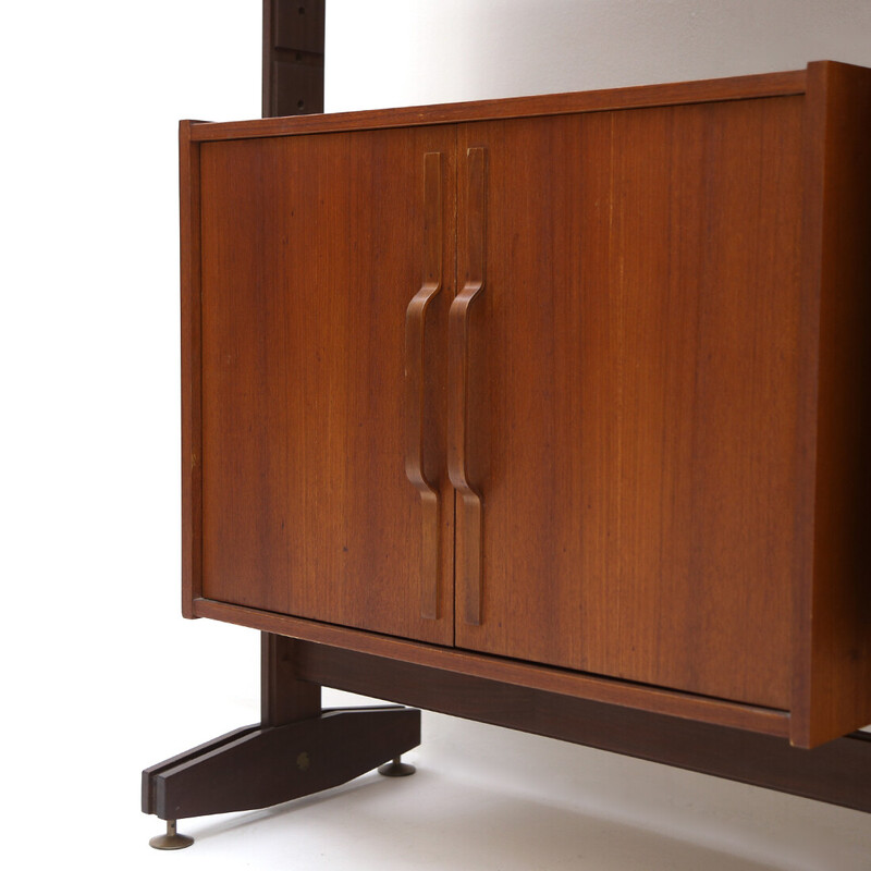 Vintage bookcase with curved plywood handles, 1960s