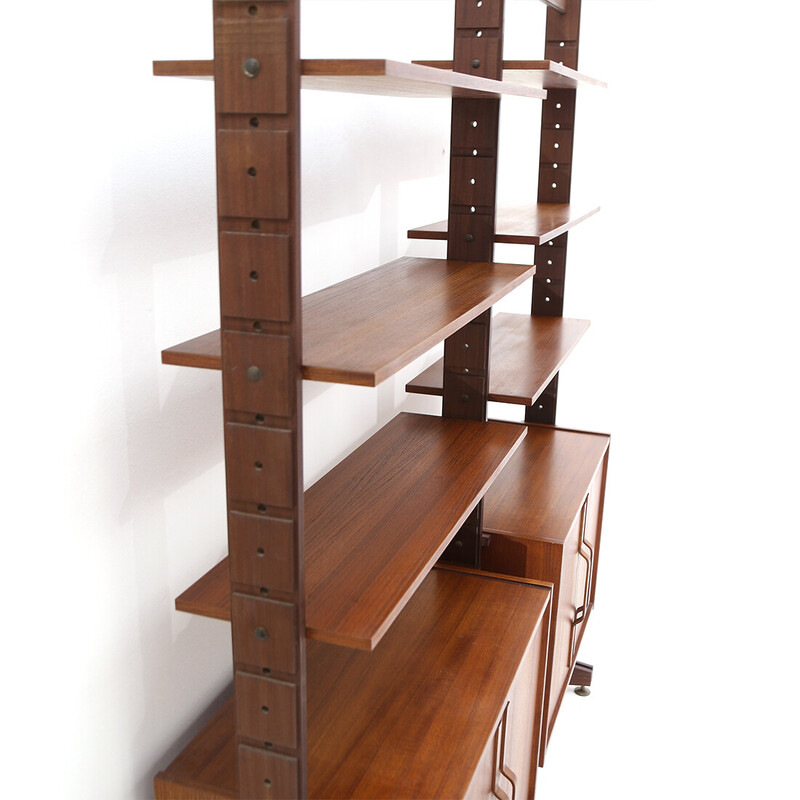 Vintage bookcase with curved plywood handles, 1960s