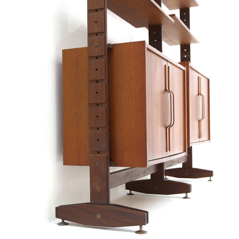 Vintage bookcase with curved plywood handles, 1960s