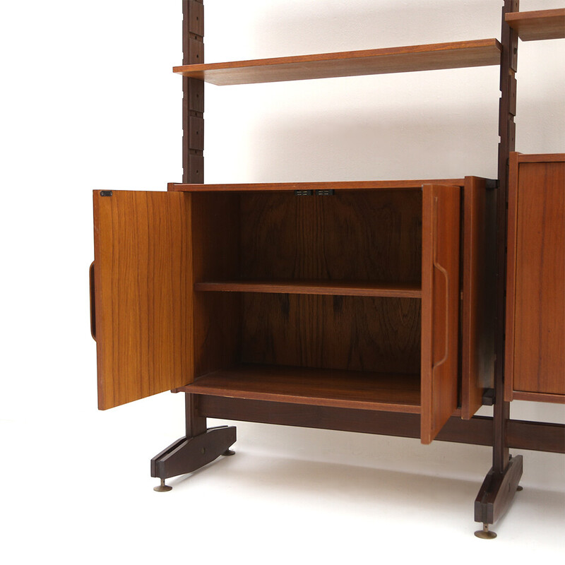 Vintage bookcase with curved plywood handles, 1960s