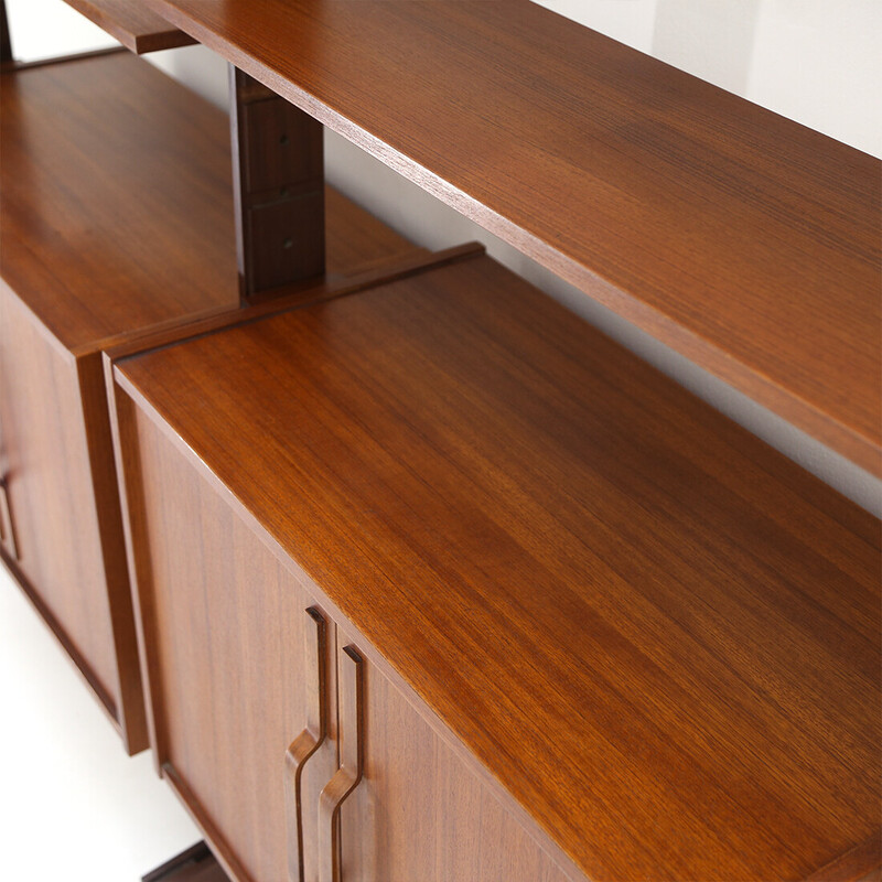 Vintage bookcase with curved plywood handles, 1960s