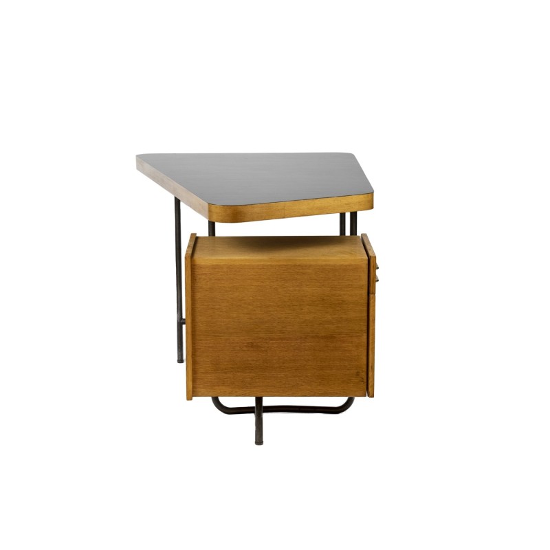 Vintage oakwood and metal desk by Georges Frydman, 1950